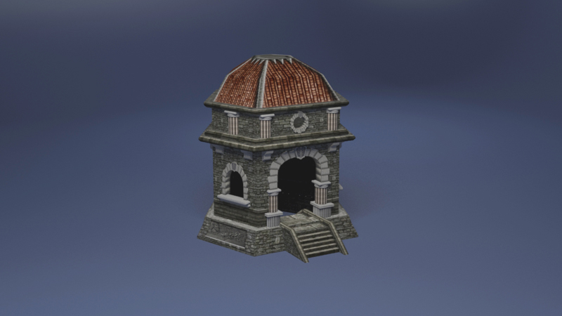 3D Ancient building door1