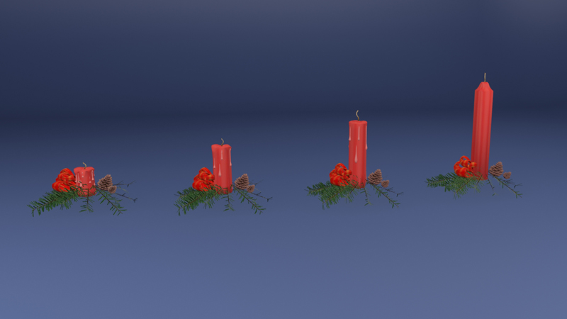 3D Christmas candles1