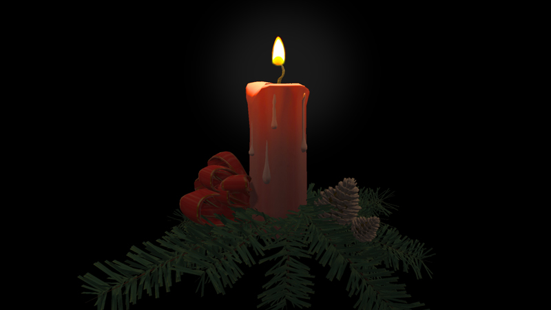 3D Christmas candles2