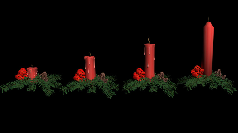 3D Christmas candles1