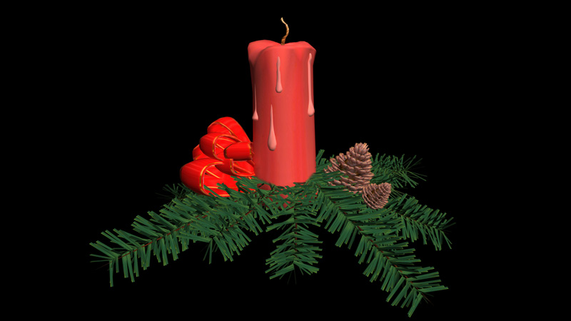 3D Christmas candles3