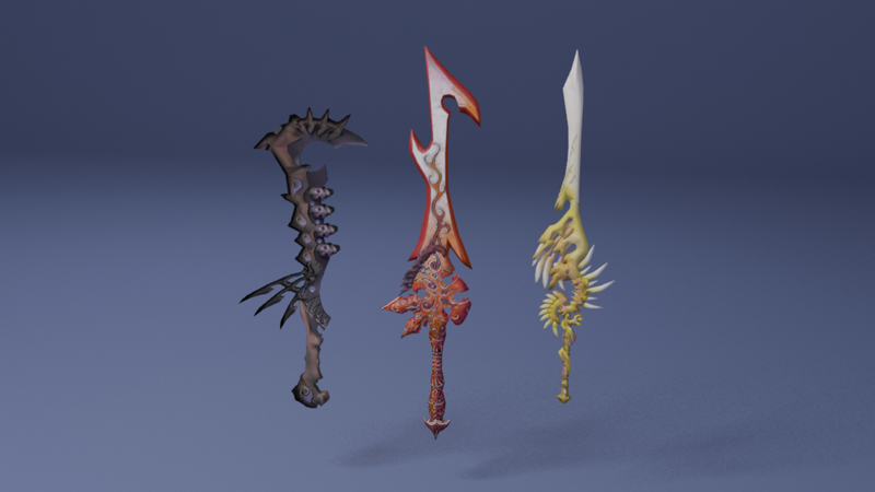 3D Elemental swords