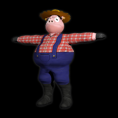 3D Farmer Pig