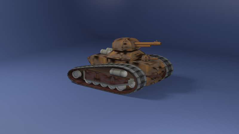 3D Flamethrower battle tank