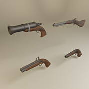 Pirate flintlock guns and shotguns