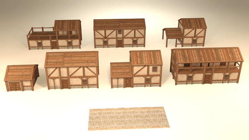 3D Medieval houses