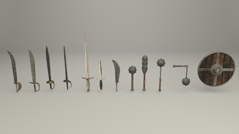 3D Melee weapons