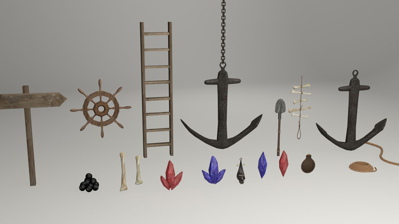 3D Pirate sailor random accessories