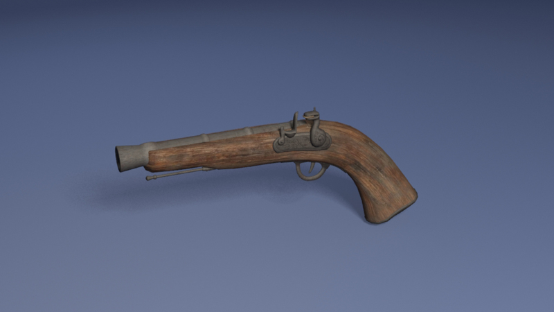 3D Pirate flintlock gun