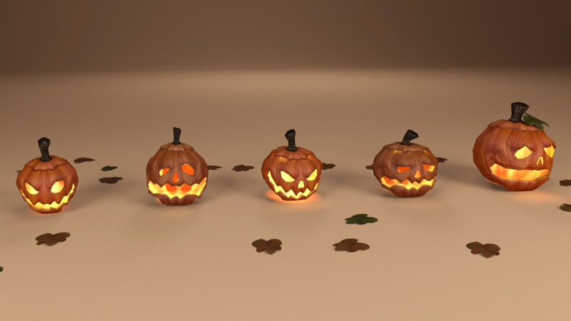3D Halloween carved pumpkins1