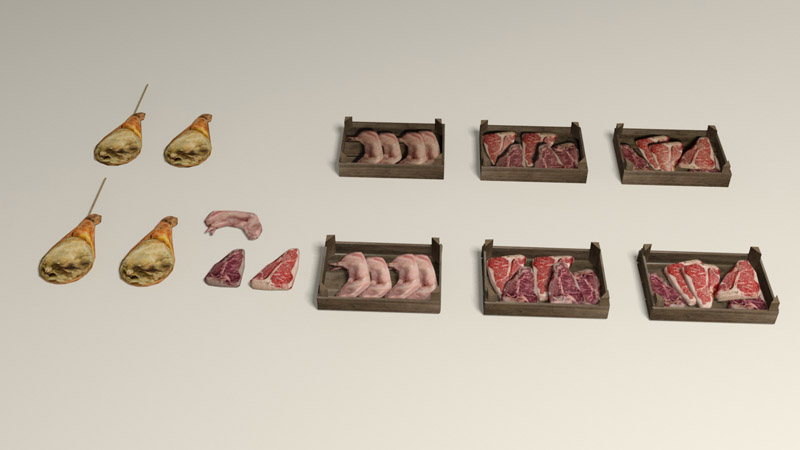 3D Shop meat props