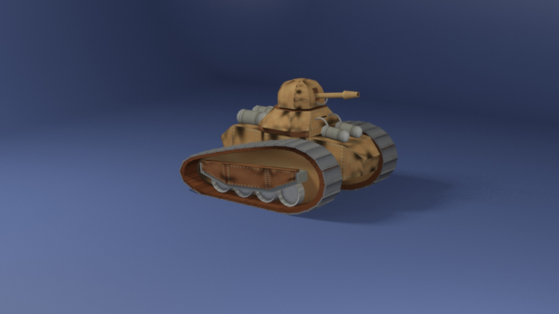 3D Small flamethrower Tank