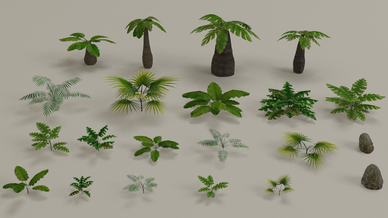 3D Tropical vegetation