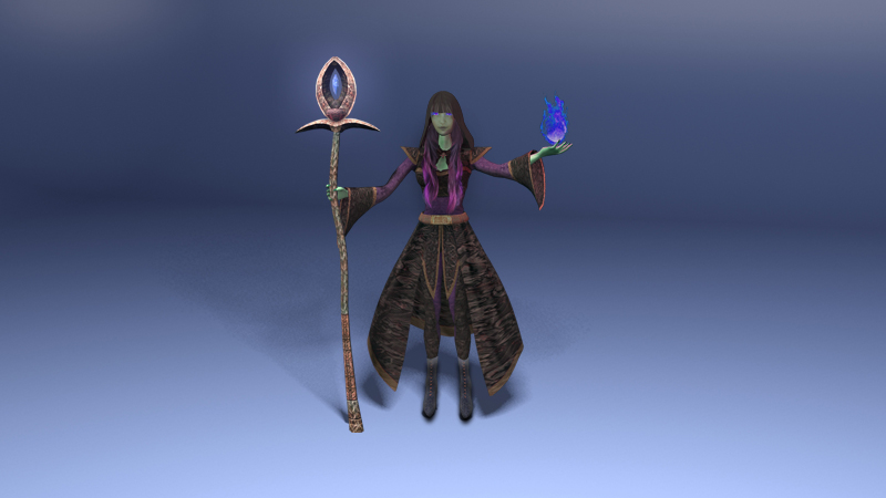 3D D&D witch character